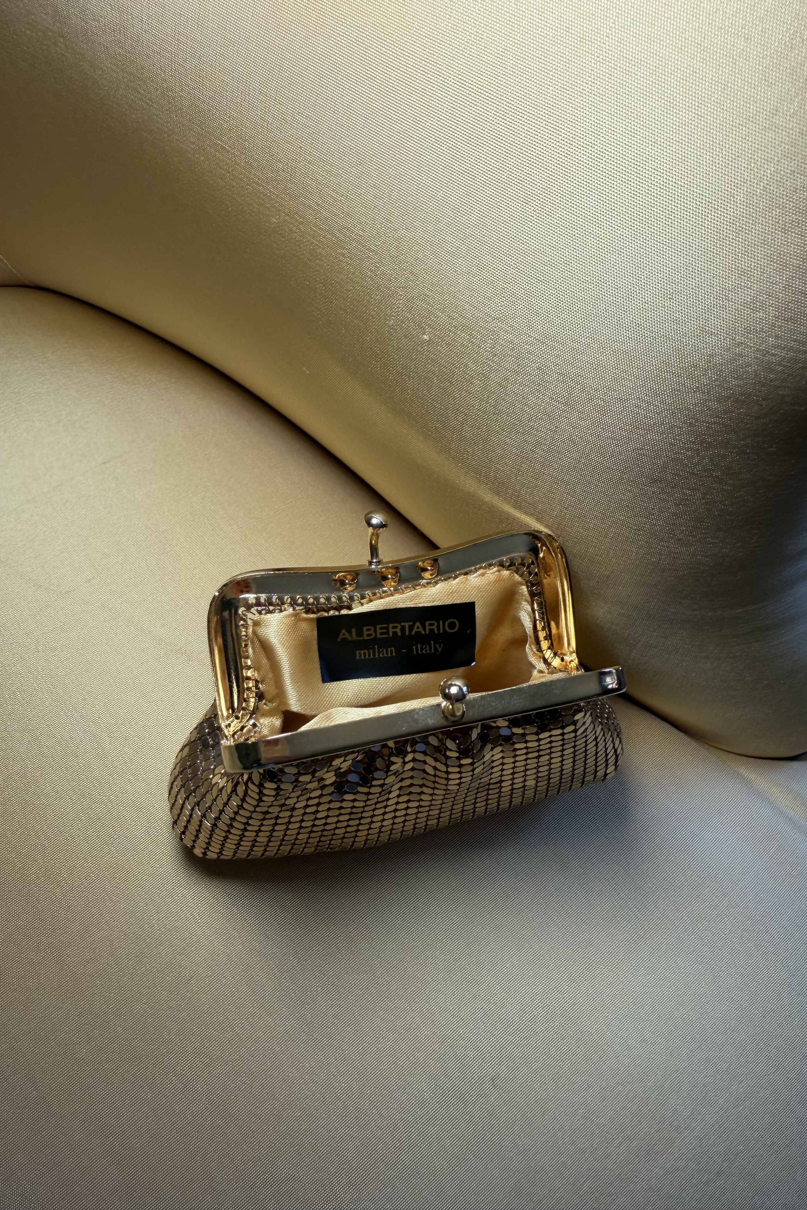 Vintage 1970s Albertario Milano Gold Mesh Micro Clutch | Made in Italy