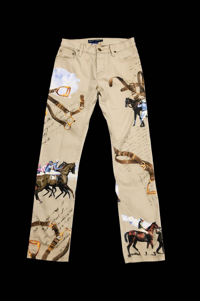 Vintage Ralph Lauren Equestrian Print  Pants (XXS-XS)