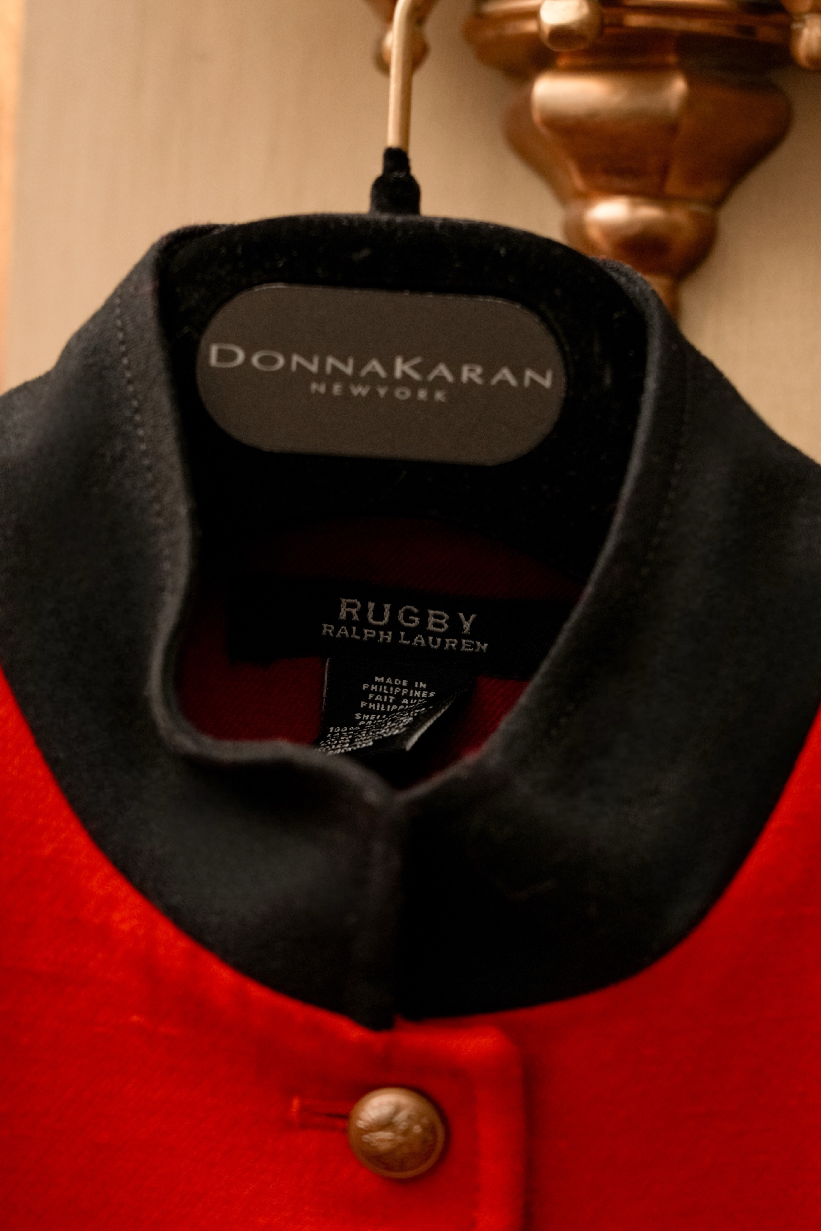 Red Rugby Ralph Lauren Military Jacket with Gold Buttons (XS-S)