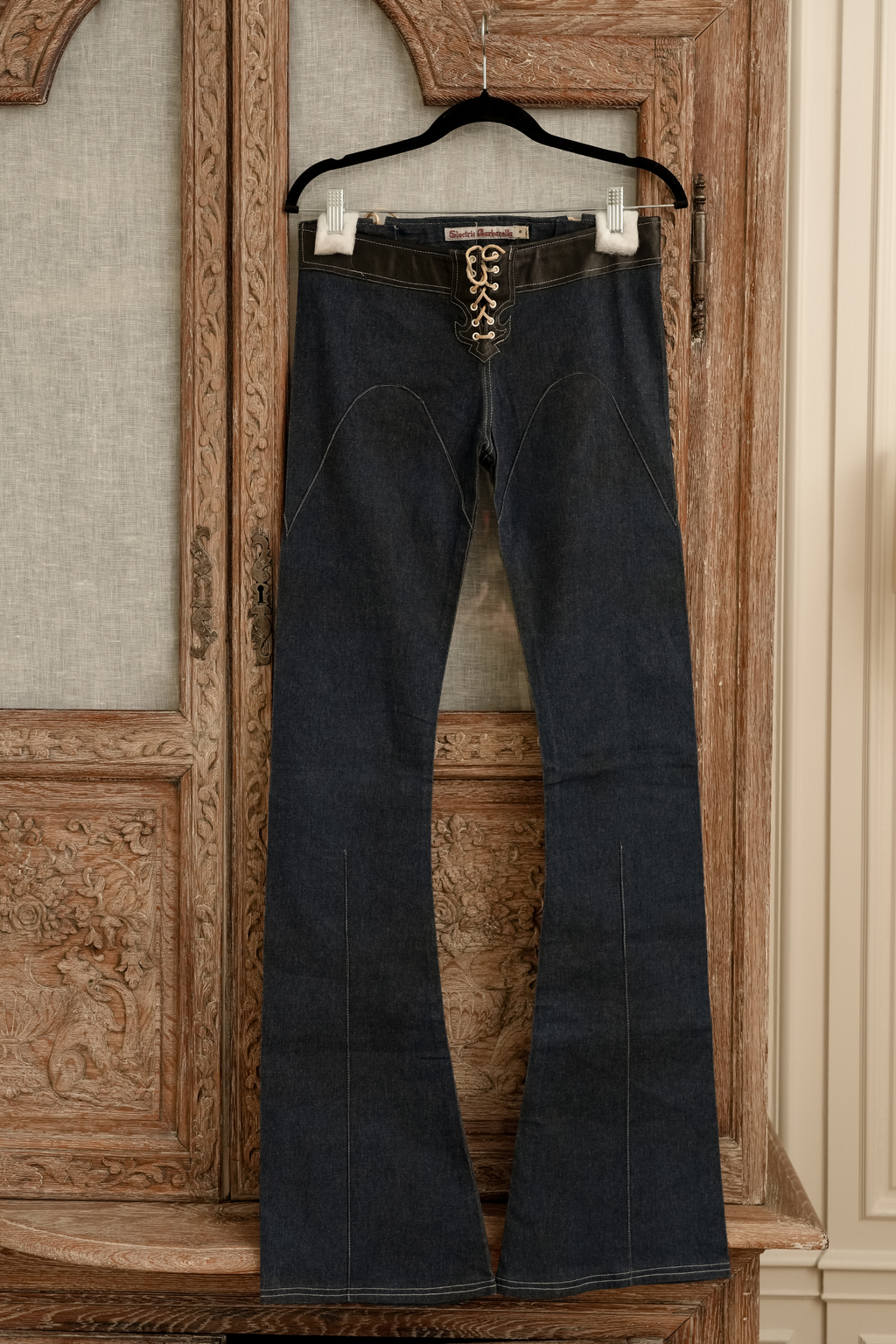 Deadstock Electric Barbarella Rockstar Lace-Up Jeans | Dark Wash (S-M)